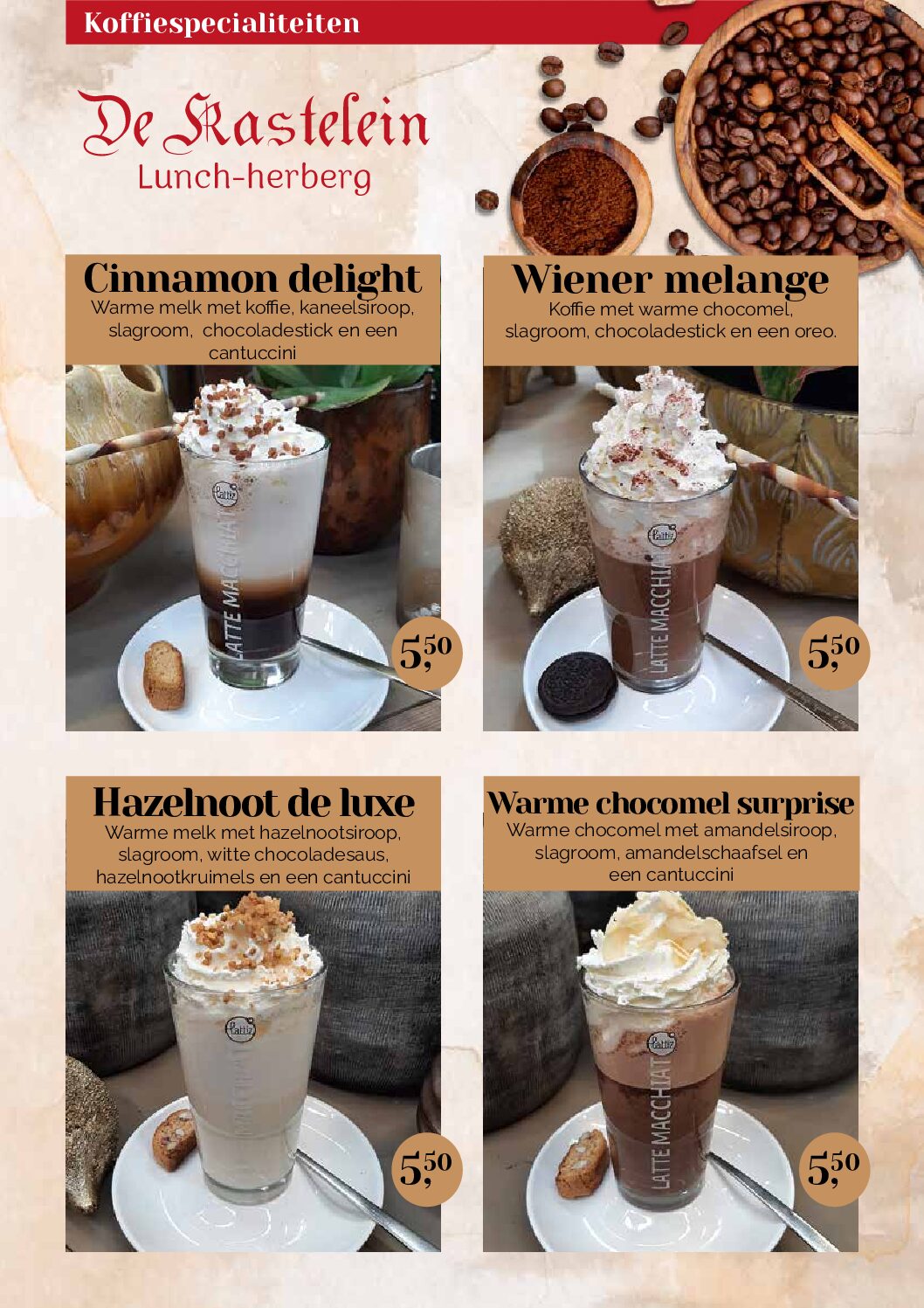 Koffiespecialiteiten achterzijde