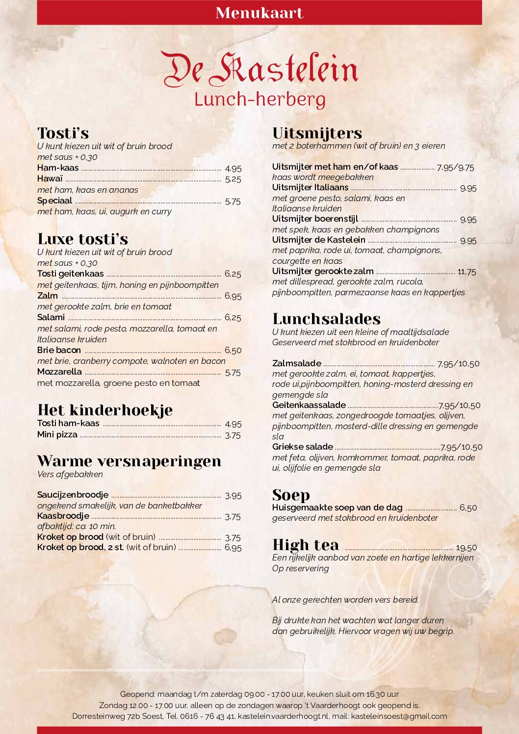 Menukaart APRIL 2023 achterzijde