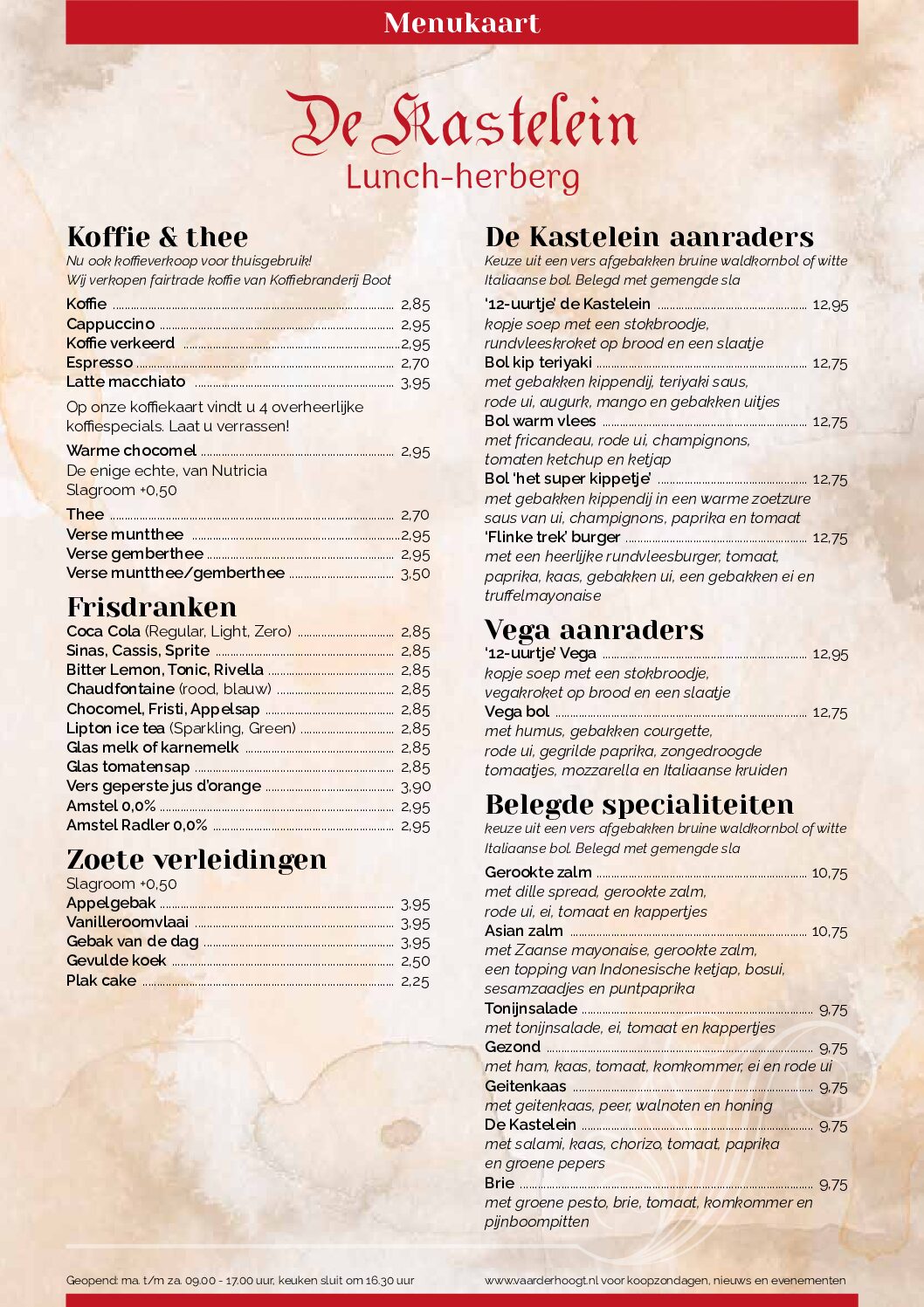 Menukaart APRIL 2023 voorzijde